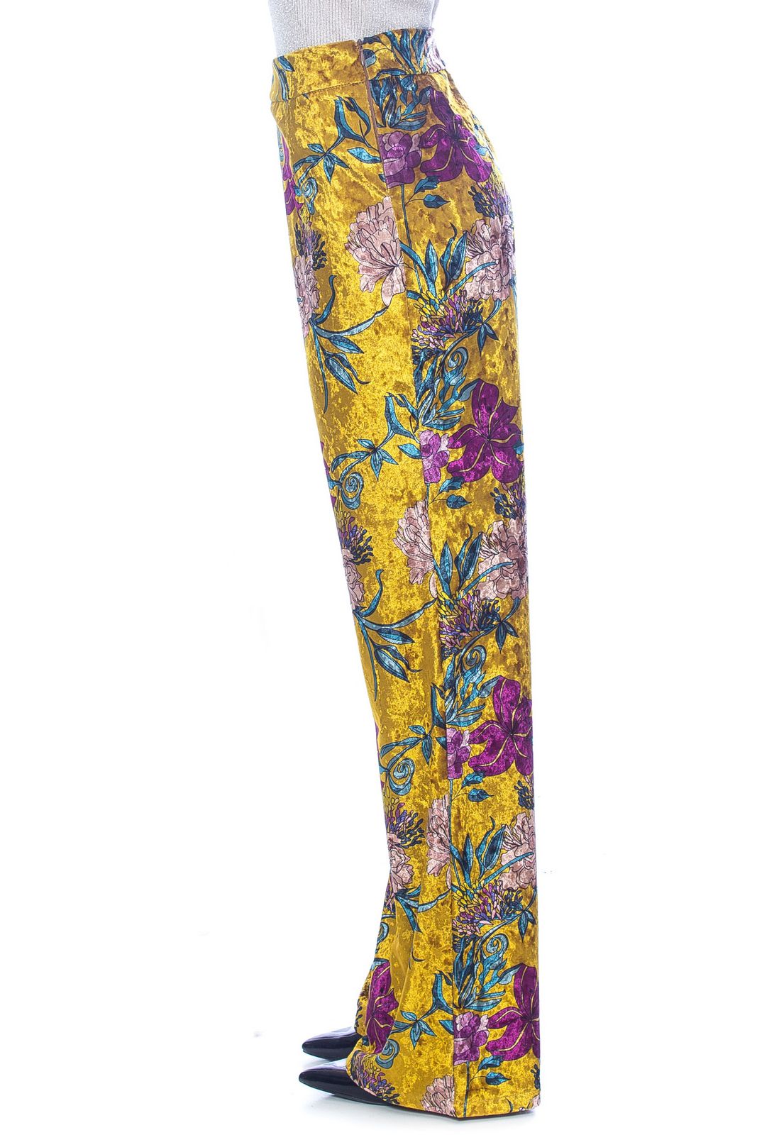 Pantalone velluto - ORO/FUXIA